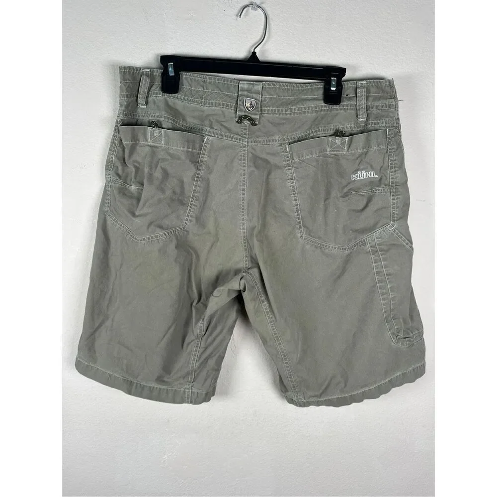 Kuhl Shorts Size 36 Grey Green Cotton Blend Ramblr Cargo Outdoors Utility Work